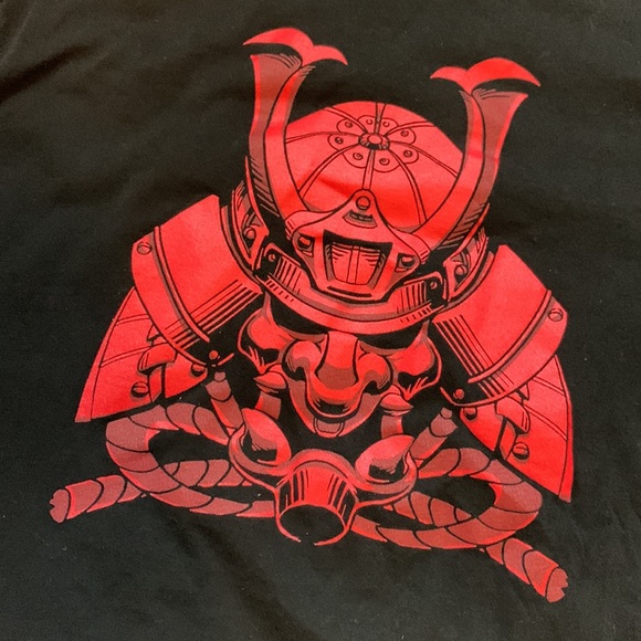 3/$20, Condor Black T-shirt, red Samurai print, size S - Picture 2 of 4
